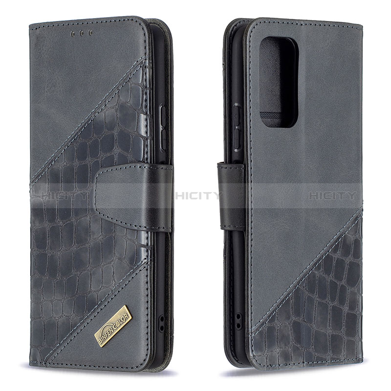 Funda de Cuero Cartera con Soporte Carcasa B03F para Xiaomi Redmi Note 10 Pro 4G Negro