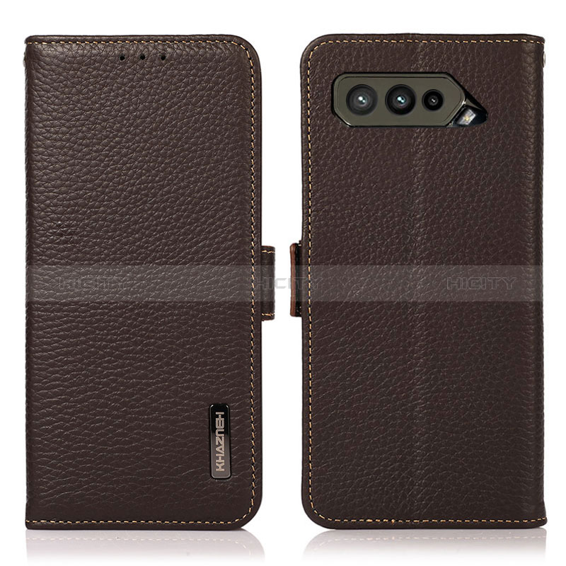 Funda de Cuero Cartera con Soporte Carcasa B03H para Asus ROG Phone 5 Ultimate Marron