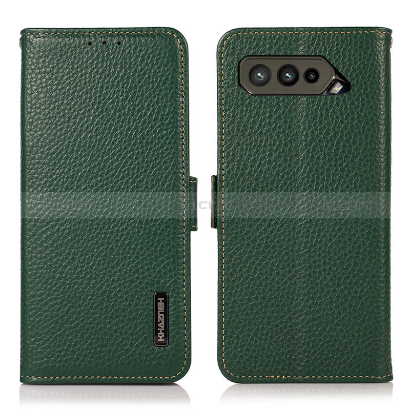 Funda de Cuero Cartera con Soporte Carcasa B03H para Asus ROG Phone 5s Pro Verde