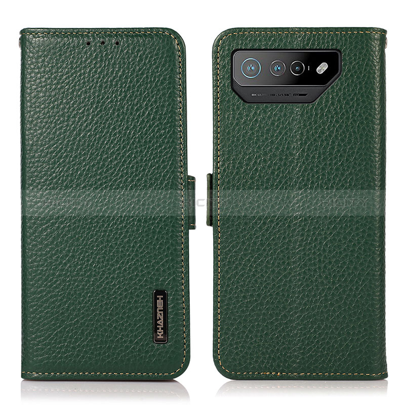 Funda de Cuero Cartera con Soporte Carcasa B03H para Asus ROG Phone 7 Ultimate Verde