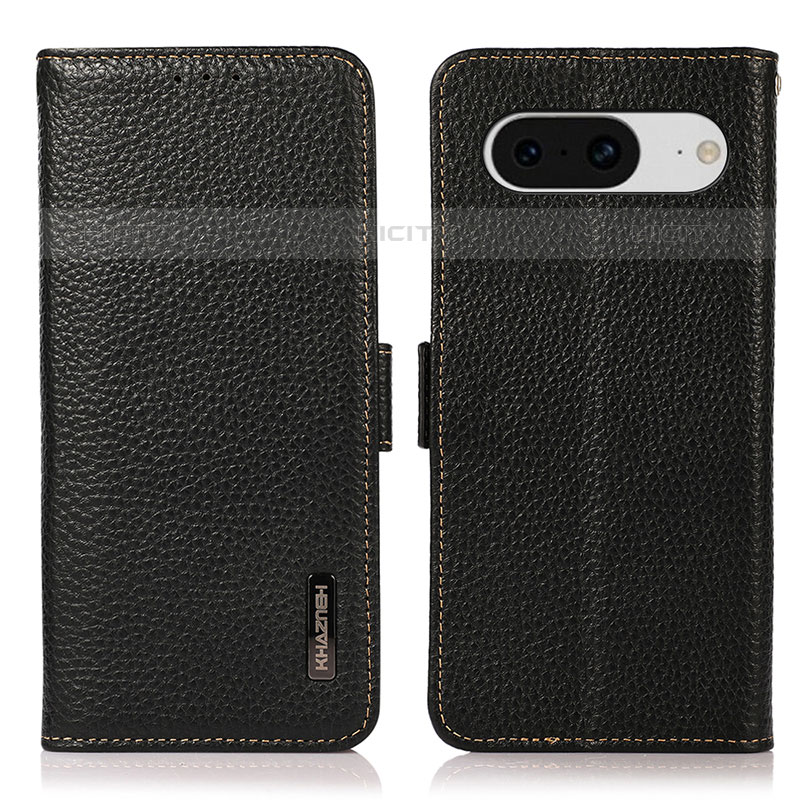 Funda de Cuero Cartera con Soporte Carcasa B03H para Google Pixel 8 5G Negro