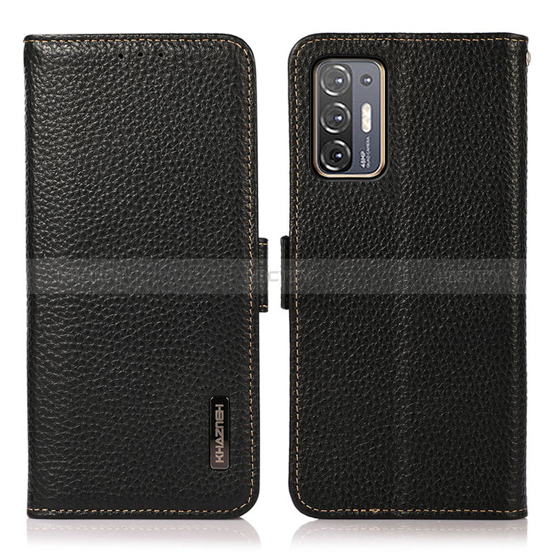 Funda de Cuero Cartera con Soporte Carcasa B03H para HTC Desire 21 Pro 5G Negro