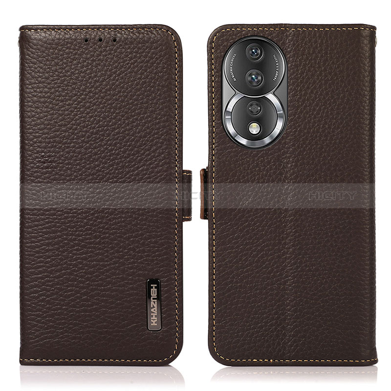 Funda de Cuero Cartera con Soporte Carcasa B03H para Huawei Honor 80 5G Marron