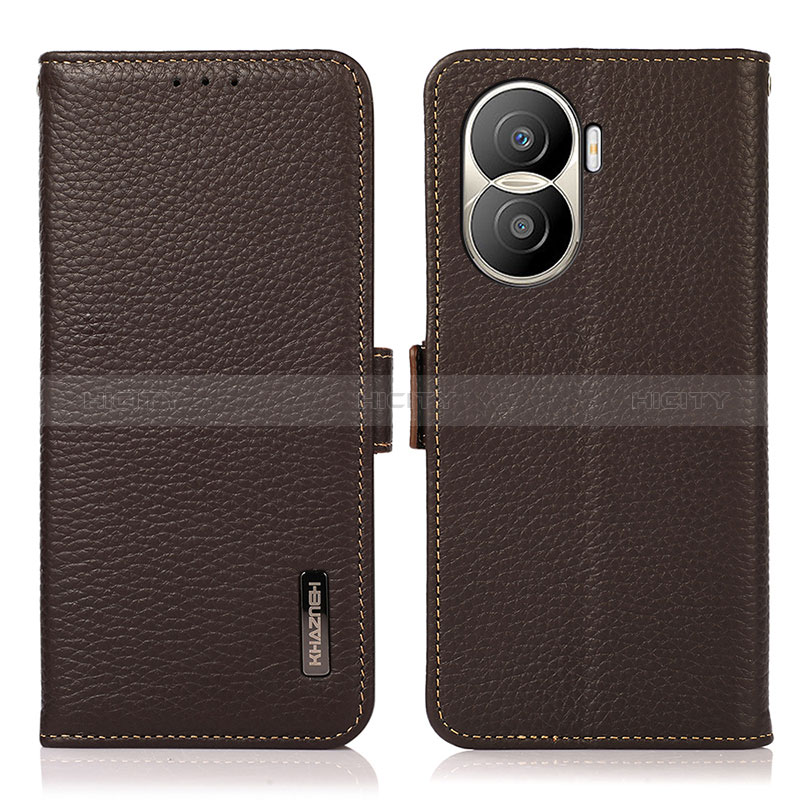 Funda de Cuero Cartera con Soporte Carcasa B03H para Huawei Honor X40i 5G Marron