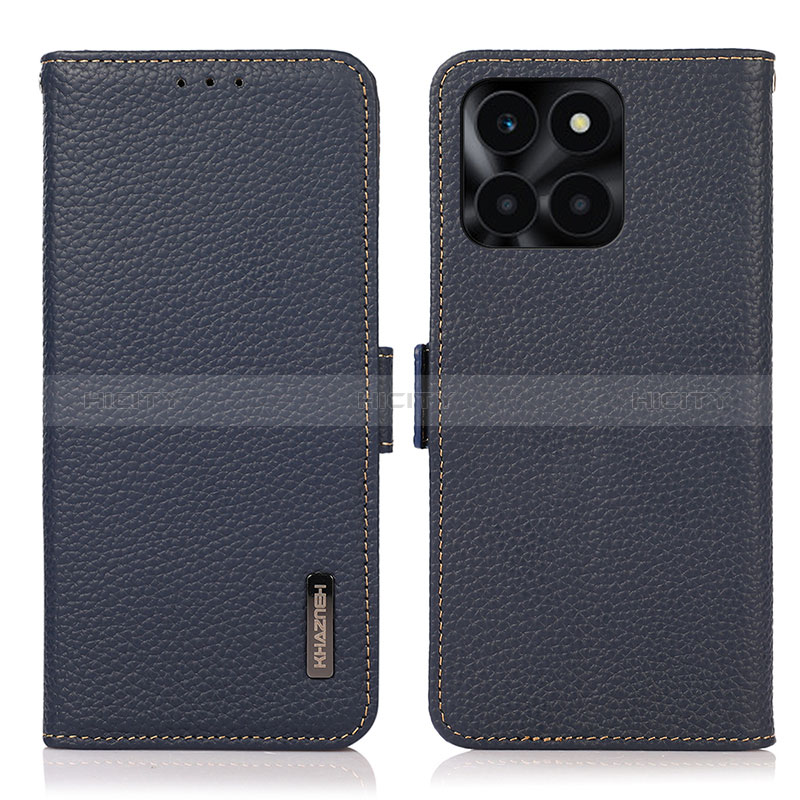 Funda de Cuero Cartera con Soporte Carcasa B03H para Huawei Honor X6a Azul