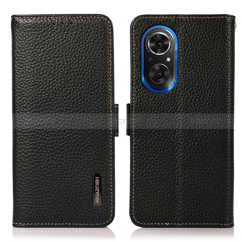 Funda de Cuero Cartera con Soporte Carcasa B03H para Huawei Nova 9 SE Negro