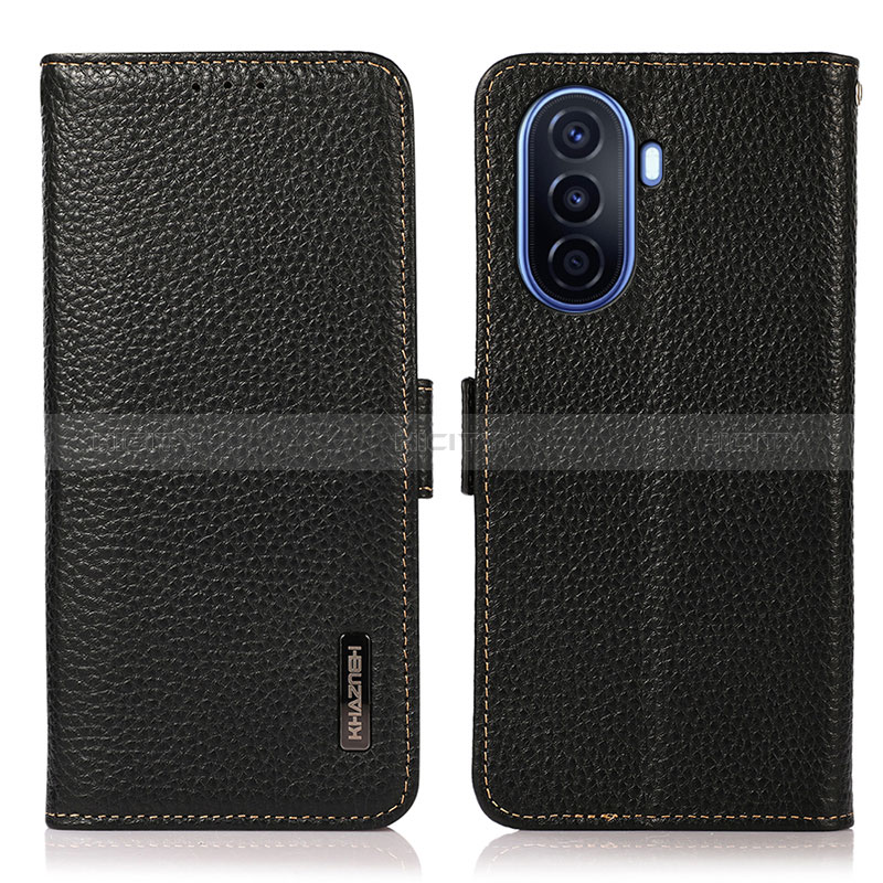 Funda de Cuero Cartera con Soporte Carcasa B03H para Huawei Nova Y70 Negro