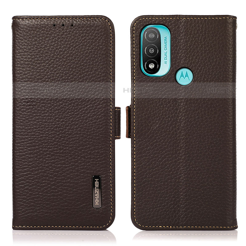 Funda de Cuero Cartera con Soporte Carcasa B03H para Motorola Moto E40 Marron