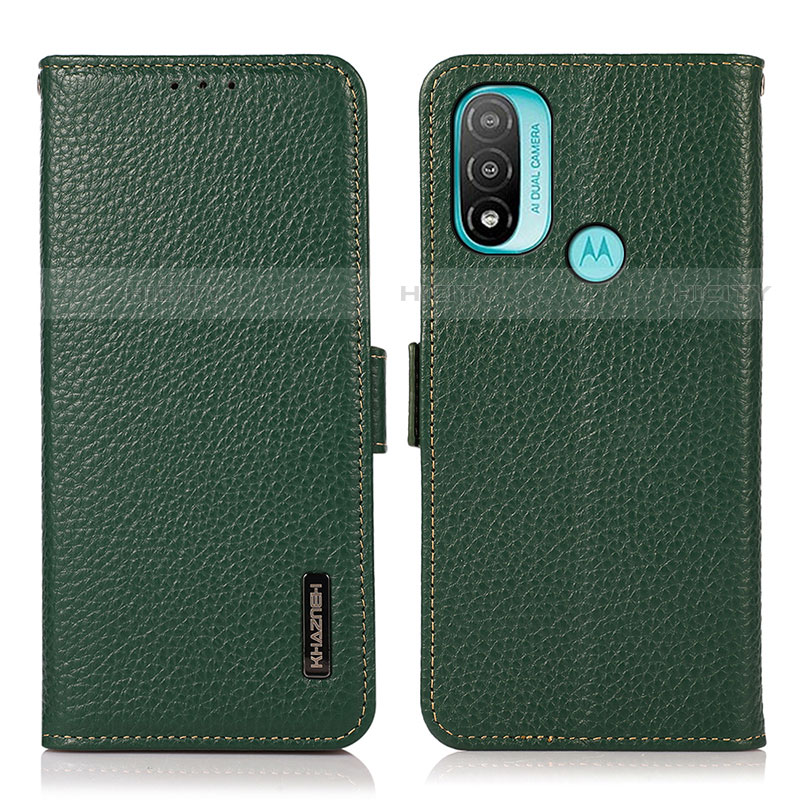 Funda de Cuero Cartera con Soporte Carcasa B03H para Motorola Moto E40 Verde