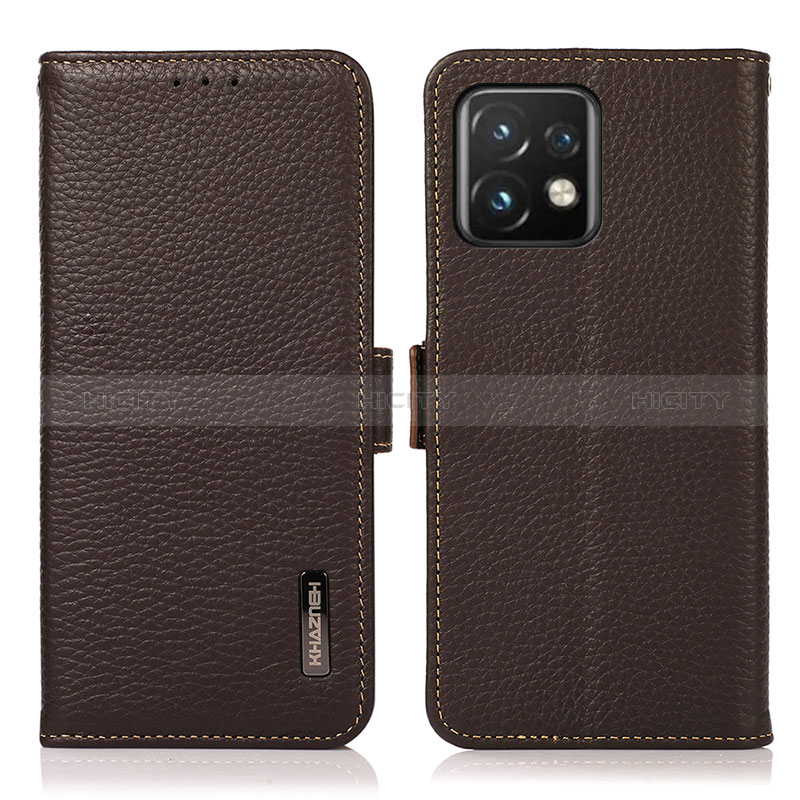 Funda de Cuero Cartera con Soporte Carcasa B03H para Motorola Moto Edge 40 Pro 5G Marron