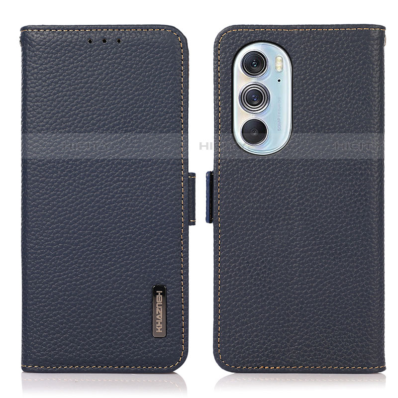 Funda de Cuero Cartera con Soporte Carcasa B03H para Motorola Moto Edge Plus (2022) 5G Azul