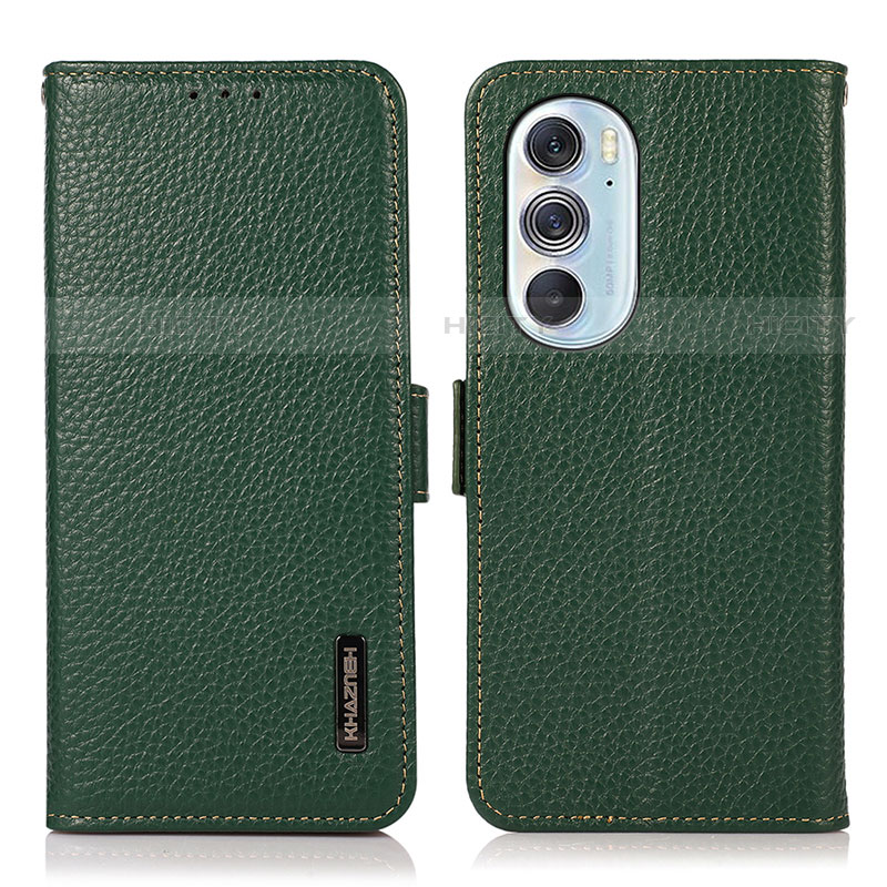 Funda de Cuero Cartera con Soporte Carcasa B03H para Motorola Moto Edge Plus (2022) 5G Verde