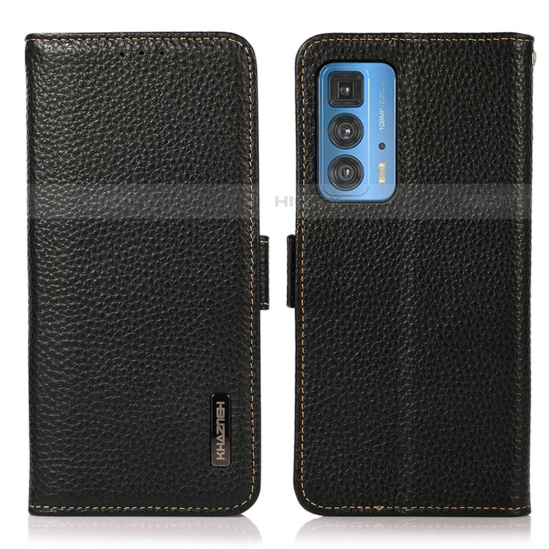 Funda de Cuero Cartera con Soporte Carcasa B03H para Motorola Moto Edge S Pro 5G Negro