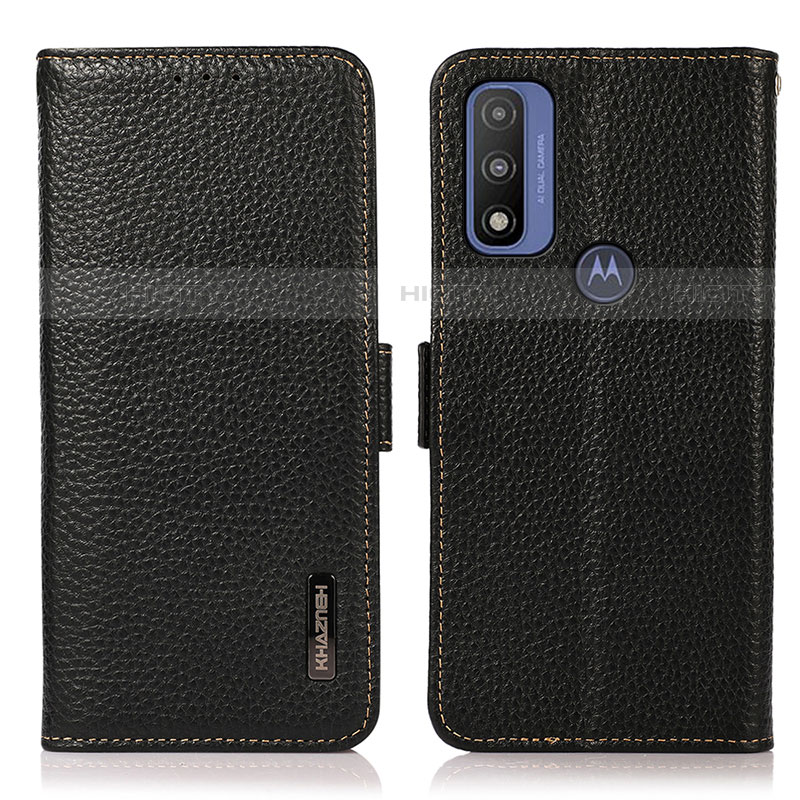 Funda de Cuero Cartera con Soporte Carcasa B03H para Motorola Moto G Pure