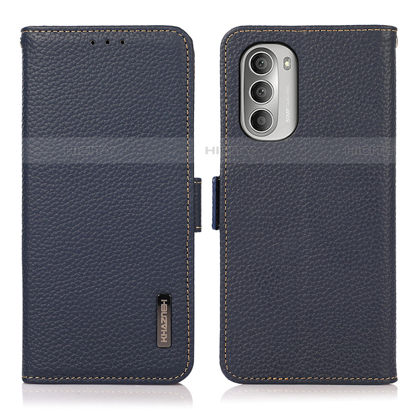 Funda de Cuero Cartera con Soporte Carcasa B03H para Motorola Moto G Stylus (2022) 4G Azul