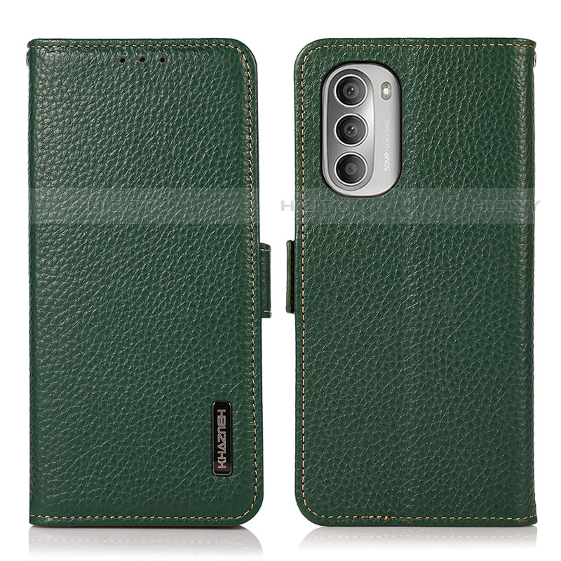 Funda de Cuero Cartera con Soporte Carcasa B03H para Motorola Moto G Stylus (2022) 4G Verde