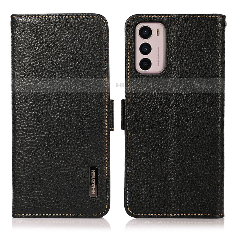 Funda de Cuero Cartera con Soporte Carcasa B03H para Motorola Moto G42 Negro