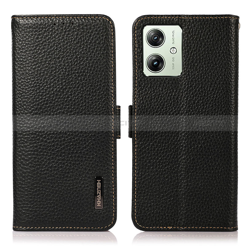 Funda de Cuero Cartera con Soporte Carcasa B03H para Motorola Moto G54 5G Negro