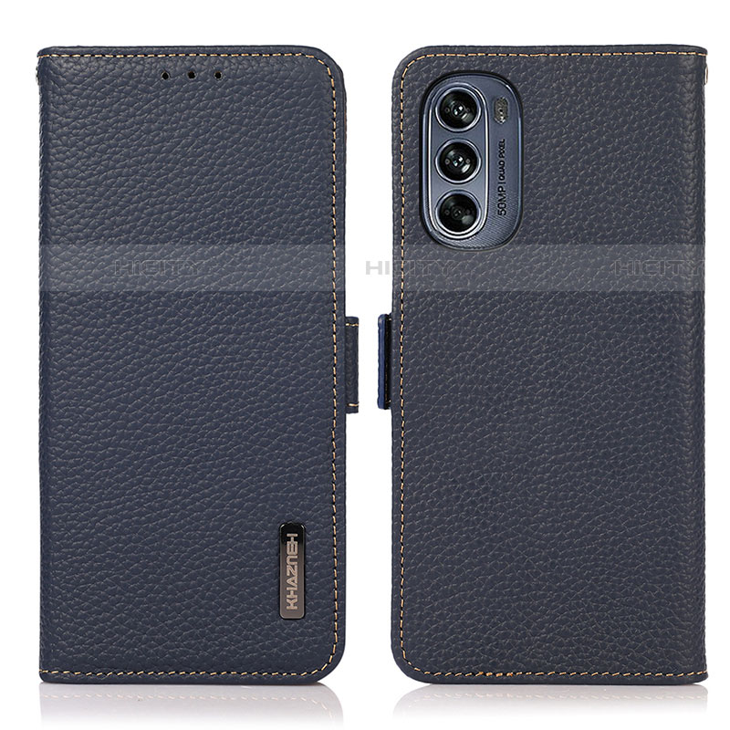 Funda de Cuero Cartera con Soporte Carcasa B03H para Motorola Moto G62 5G Azul