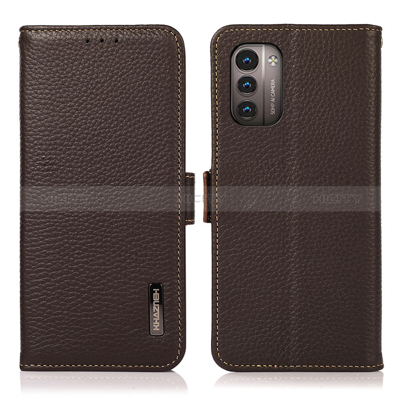 Funda de Cuero Cartera con Soporte Carcasa B03H para Nokia G21 Marron