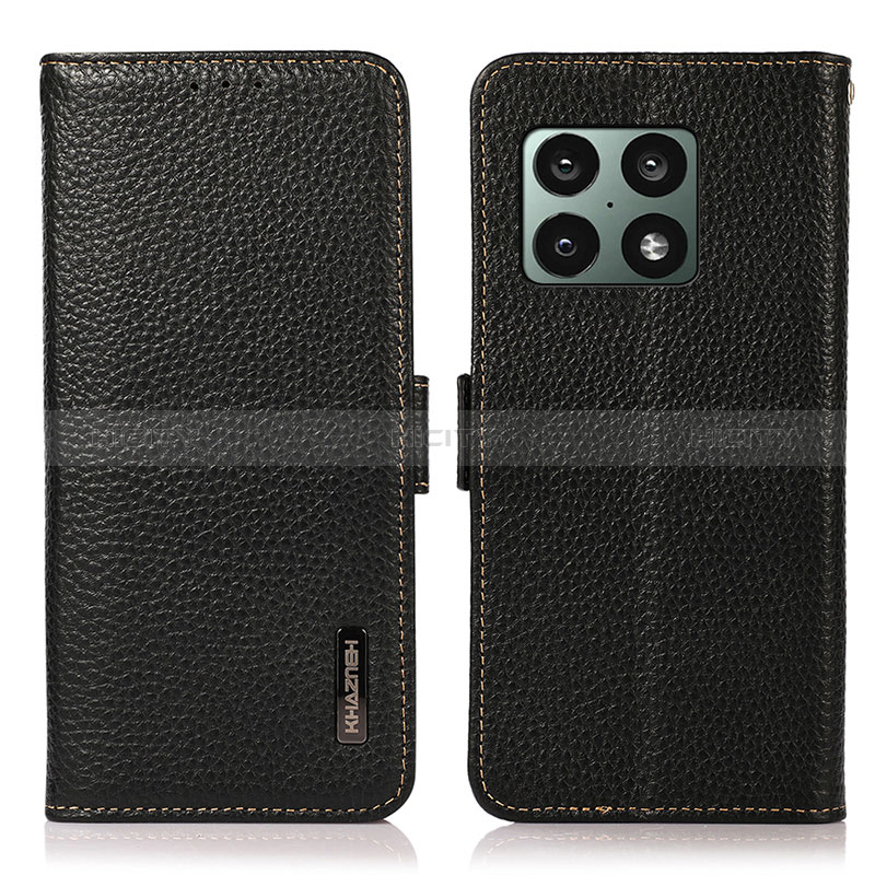 Funda de Cuero Cartera con Soporte Carcasa B03H para OnePlus 10 Pro 5G Negro