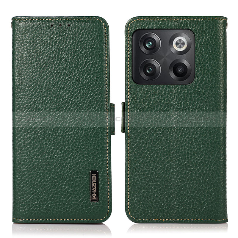 Funda de Cuero Cartera con Soporte Carcasa B03H para OnePlus 10T 5G Verde