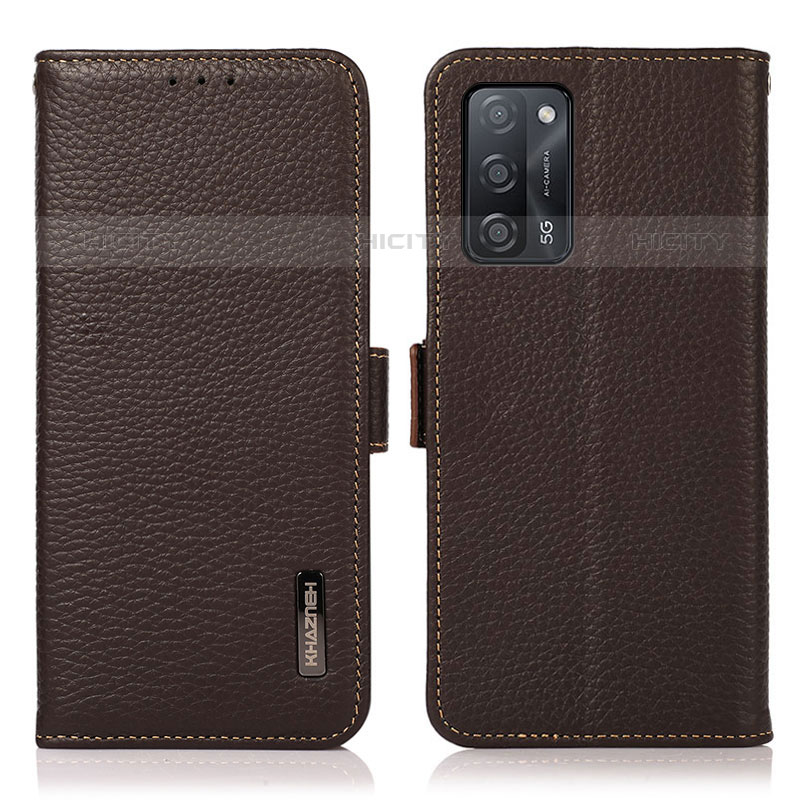 Funda de Cuero Cartera con Soporte Carcasa B03H para Oppo A53s 5G Marron