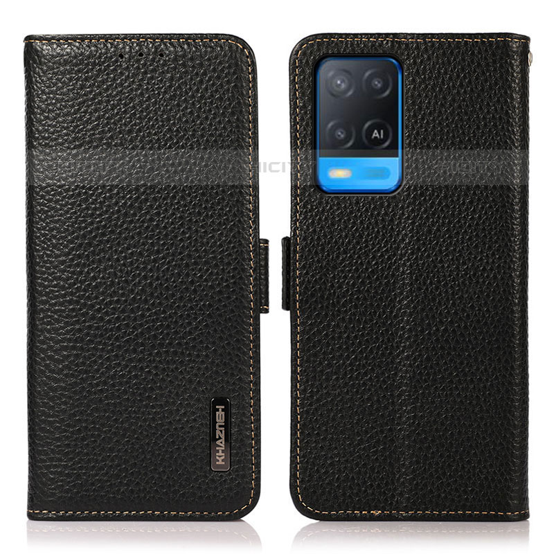 Funda de Cuero Cartera con Soporte Carcasa B03H para Oppo A54 4G Negro