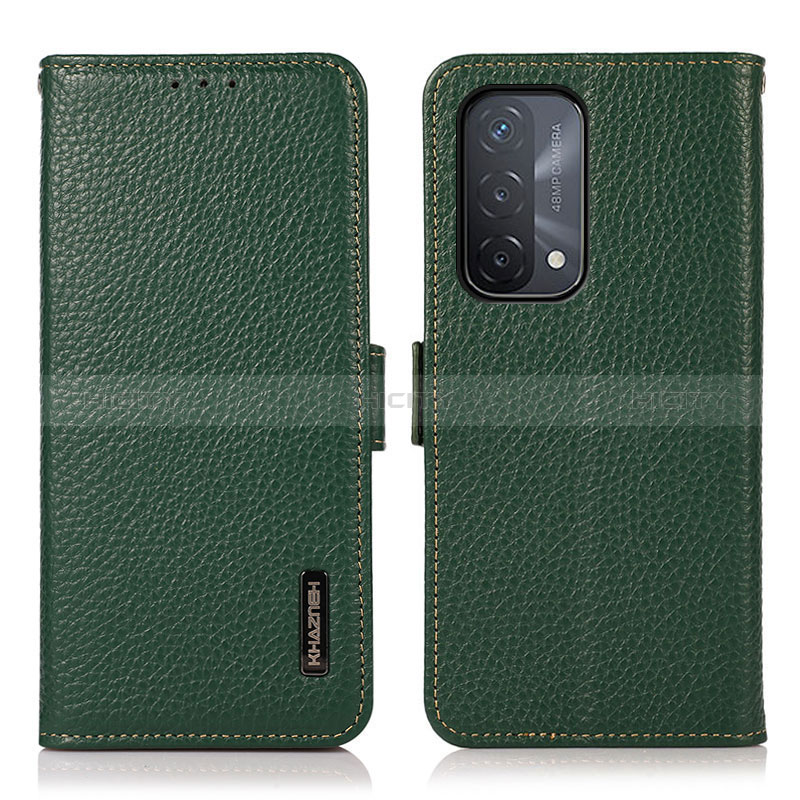 Funda de Cuero Cartera con Soporte Carcasa B03H para Oppo A74 5G Verde