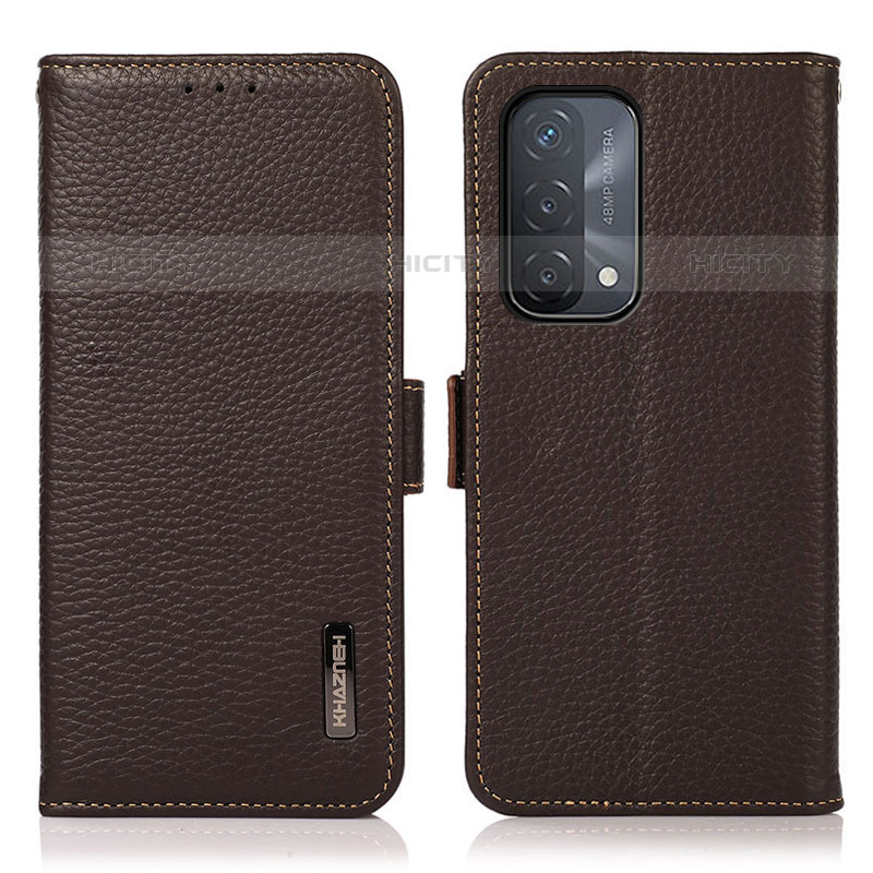 Funda de Cuero Cartera con Soporte Carcasa B03H para Oppo A93 5G Marron