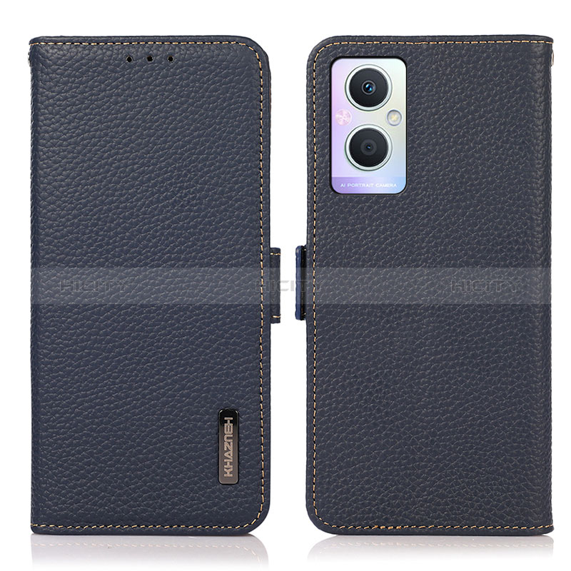 Funda de Cuero Cartera con Soporte Carcasa B03H para Oppo A96 5G Azul