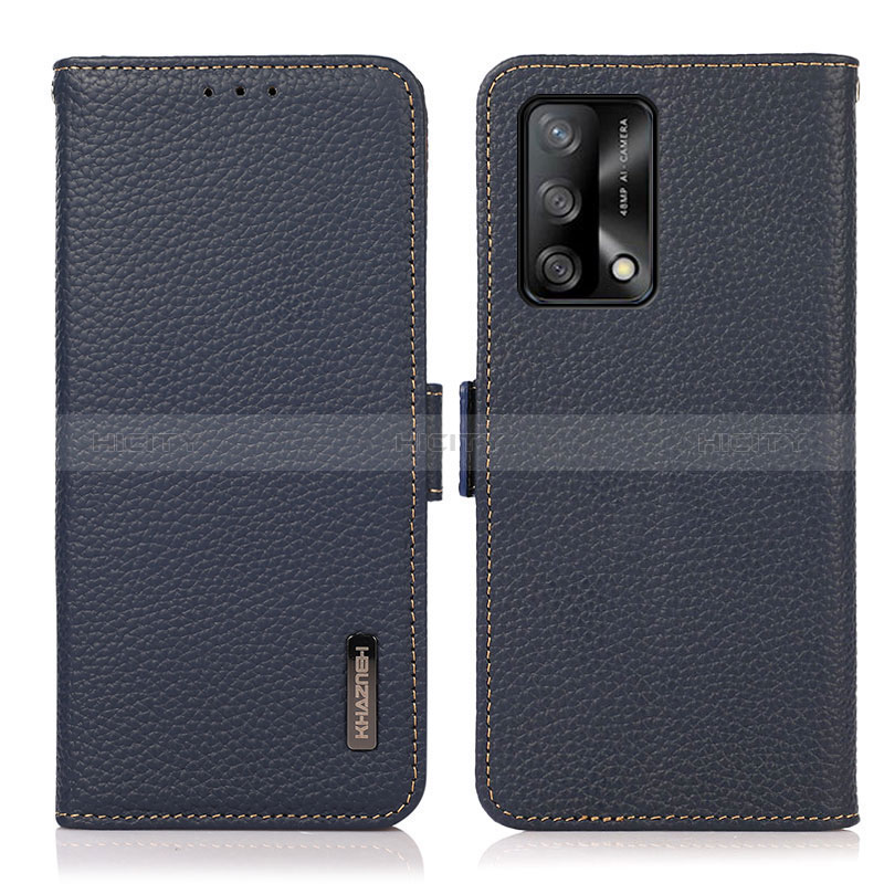 Funda de Cuero Cartera con Soporte Carcasa B03H para Oppo F19 Azul