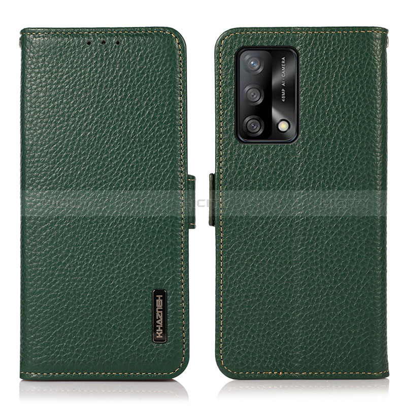 Funda de Cuero Cartera con Soporte Carcasa B03H para Oppo F19s Verde