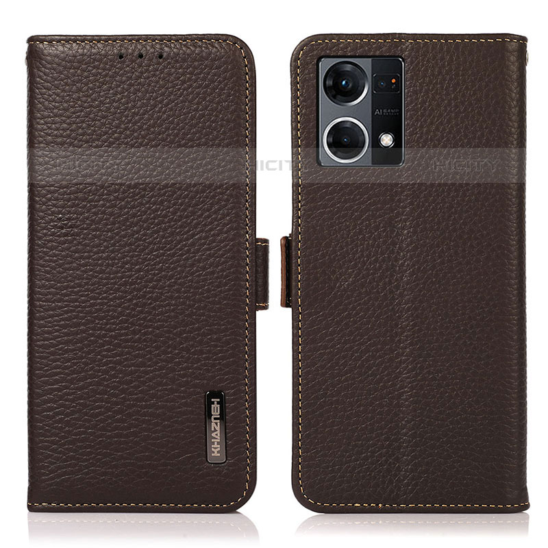 Funda de Cuero Cartera con Soporte Carcasa B03H para Oppo F21s Pro 4G Marron