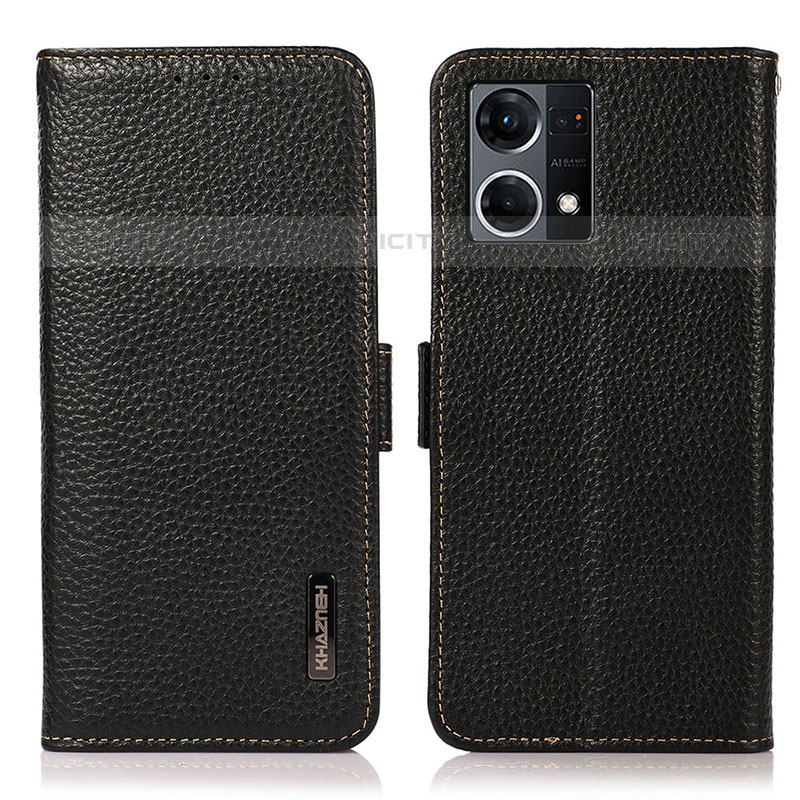 Funda de Cuero Cartera con Soporte Carcasa B03H para Oppo F21s Pro 4G Negro