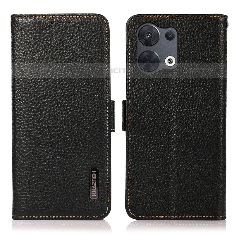 Funda de Cuero Cartera con Soporte Carcasa B03H para Oppo Reno8 Pro+ Plus 5G Negro