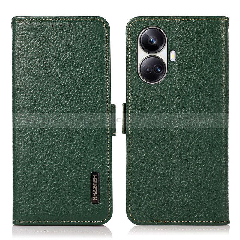 Funda de Cuero Cartera con Soporte Carcasa B03H para Realme 10 Pro+ Plus 5G Verde