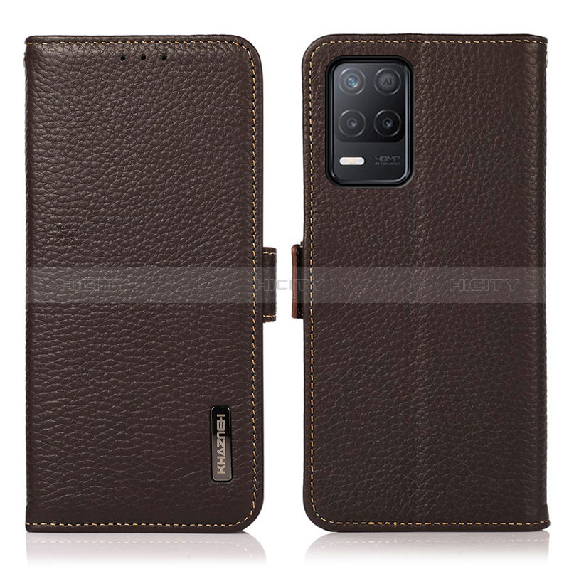 Funda de Cuero Cartera con Soporte Carcasa B03H para Realme 8s 5G Marron