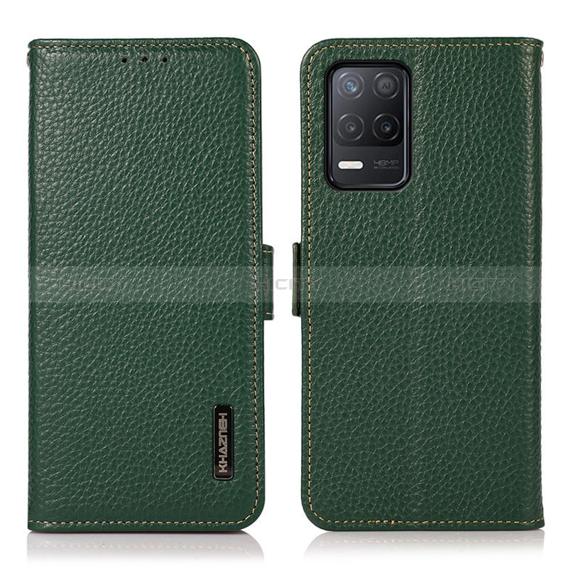 Funda de Cuero Cartera con Soporte Carcasa B03H para Realme 8s 5G Verde