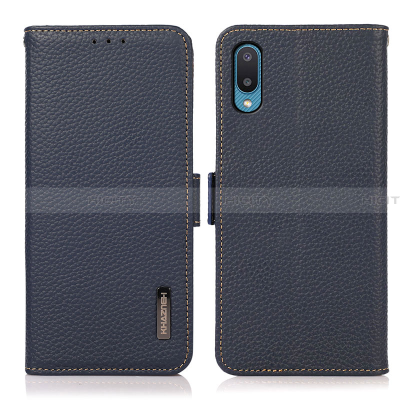 Funda de Cuero Cartera con Soporte Carcasa B03H para Samsung Galaxy A02 Azul