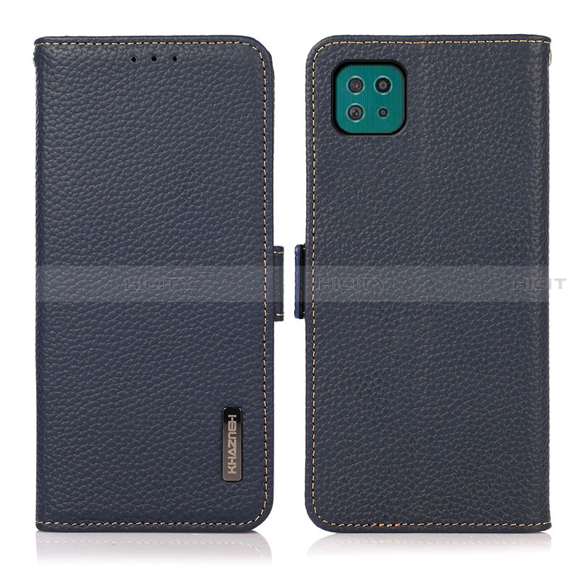 Funda de Cuero Cartera con Soporte Carcasa B03H para Samsung Galaxy A22 5G Azul