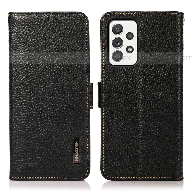 Funda de Cuero Cartera con Soporte Carcasa B03H para Samsung Galaxy A52 4G Negro