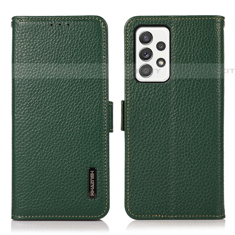 Funda de Cuero Cartera con Soporte Carcasa B03H para Samsung Galaxy A52 4G Verde