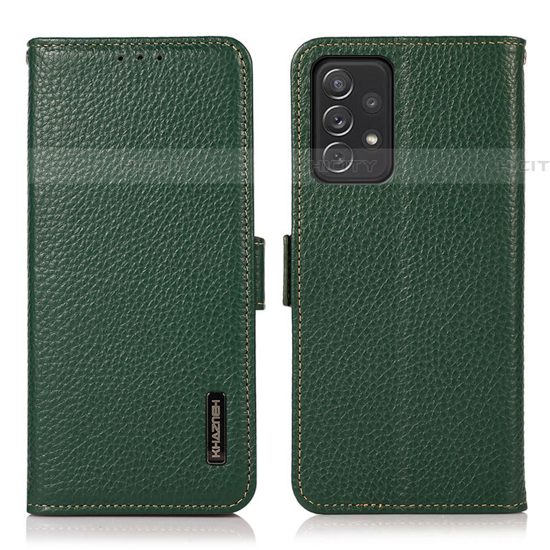 Funda de Cuero Cartera con Soporte Carcasa B03H para Samsung Galaxy A72 4G Verde