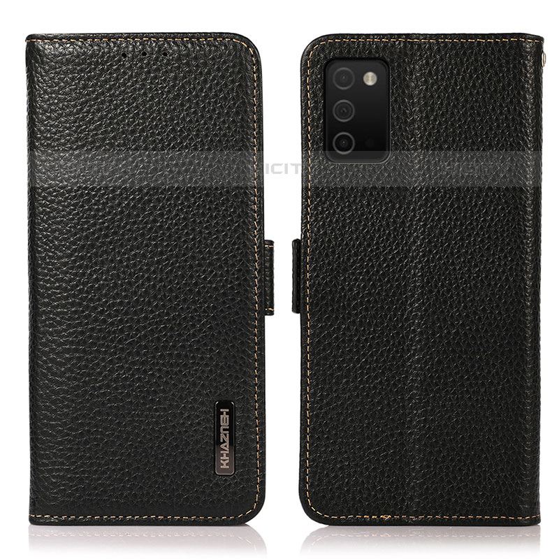 Funda de Cuero Cartera con Soporte Carcasa B03H para Samsung Galaxy M02s Negro