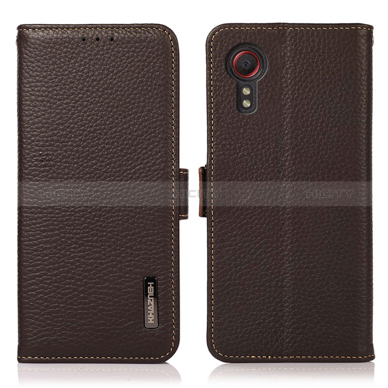 Funda de Cuero Cartera con Soporte Carcasa B03H para Samsung Galaxy XCover 5 SM-G525F Marron