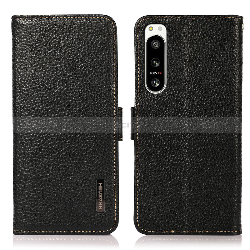 Funda de Cuero Cartera con Soporte Carcasa B03H para Sony Xperia 5 IV Negro