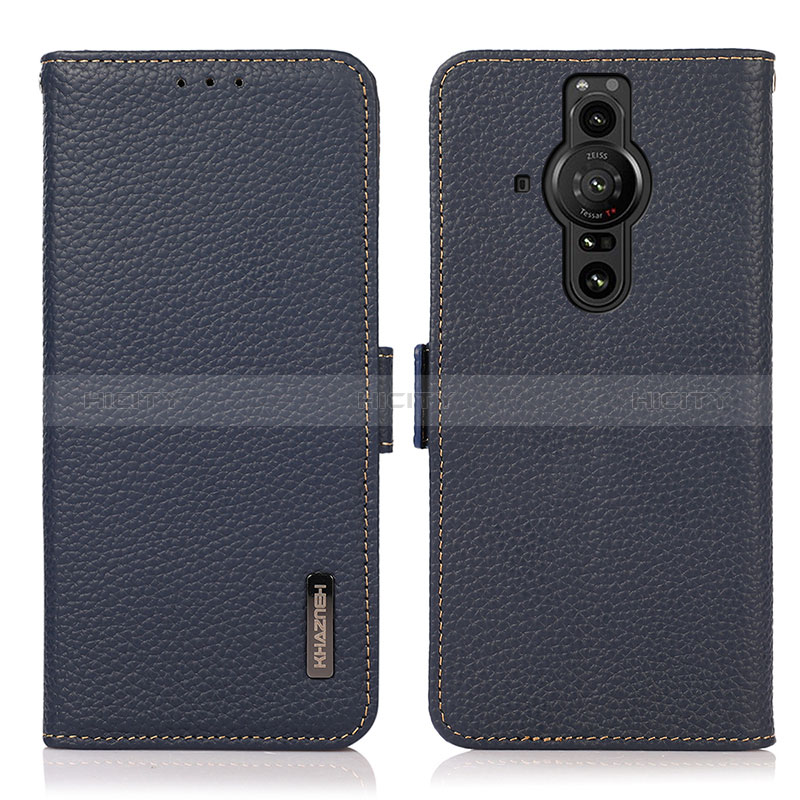 Funda de Cuero Cartera con Soporte Carcasa B03H para Sony Xperia PRO-I Azul