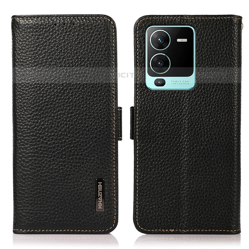 Funda de Cuero Cartera con Soporte Carcasa B03H para Vivo V25 Pro 5G Negro