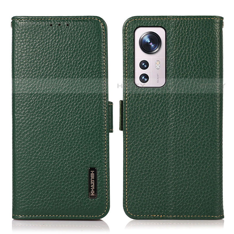 Funda de Cuero Cartera con Soporte Carcasa B03H para Xiaomi Mi 12S 5G Verde